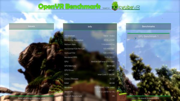 VR硬件测试软件(OpenVR Benchmark)