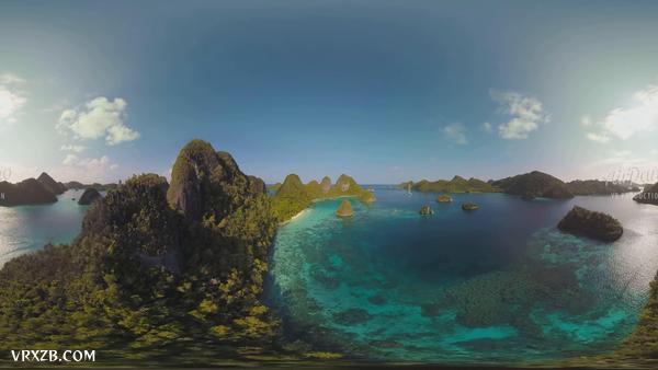 【360° VR】拉贾安帕群岛，印度尼西亚，5K航拍视频