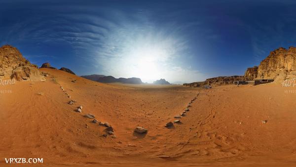 【360° VR】约旦月亮谷的瓦迪鲁姆沙漠。8K空中视频