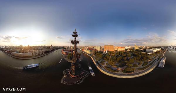 【360° VR】莫斯科。从空中俯瞰俄罗斯首都。4k航拍视频