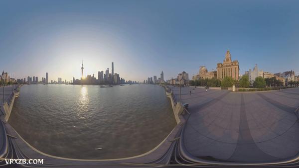 【360° VR】上海,中国。世界上人口最多的城市。8k航拍视频