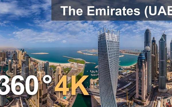 【360° VR】阿联酋(阿拉伯联合酋长国)。4k航拍视频