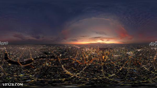 【360° VR】东京的夜晚，日本。航空360视频12K