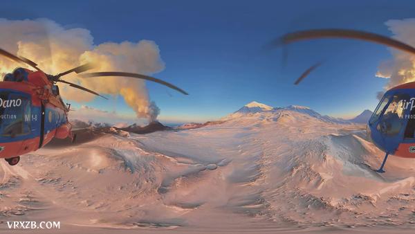 【360° VR】俄罗斯堪察加半岛的Plosky Tolbachik火山爆发，4K航拍视频