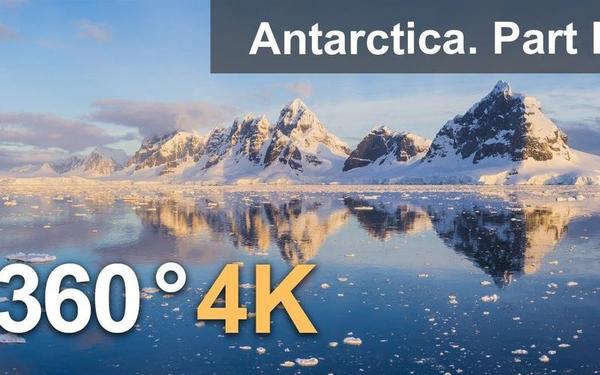 【360° VR】南极洲。第一部分。4K航拍视频